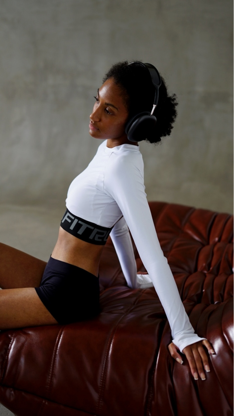 Short FITRUN Rashguard Midi Open Back "Total White"