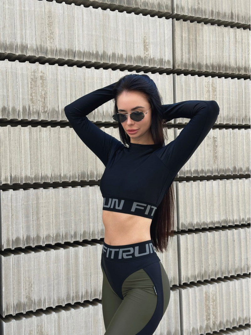 Укорочений рашгард FITRUN Rashguard Midi Open Back "Total Black"