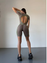Jumpsuit FITRUN BodySuit Short Versa "Sand VE Neon Green Line"