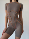 Комбинезон FITRUN BodySuit Short Versa "Sand VE Orange Line"