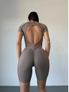 Комбинезон FITRUN BodySuit Short Versa "Sand VE Orange Line"