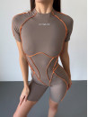 Комбинезон FITRUN BodySuit Short Versa "Sand VE Orange Line"