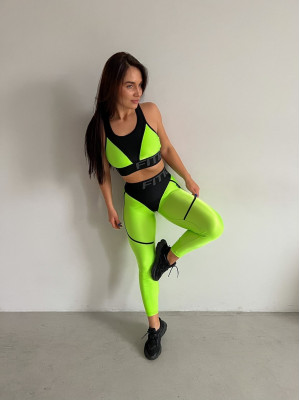 Leggings FITRUN Leggings Super Nuts "Neon Green"