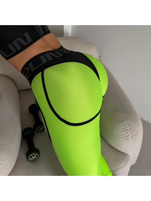 Leggings FITRUN Leggings Super Nuts "Neon Green"