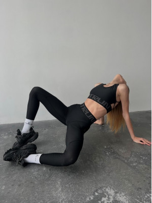 Легінси FITRUN Leggings Super Nuts "Total Black Bubble"