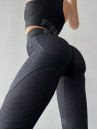 Leggings FITRUN Leggings Super Nuts Push-Up "Total Black Bubble"