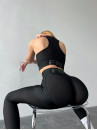 Leggings FITRUN Leggings Super Nuts Push-Up "Total Black Bubble"