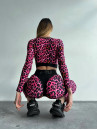 Леггинсы FITRUN Leggings Super Nuts Push-Up "Leo Pink"