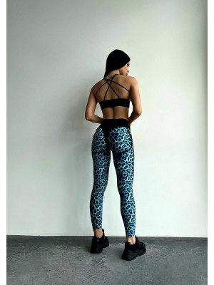 Леггинсы FITRUN Leggings Super Nuts "Leo Blue"