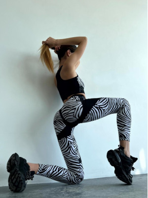 Легінси FITRUN Leggings Super Nuts Push-Up "Zebra"
