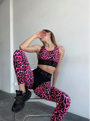 Leggings FITRUN Leggings Super Nuts "Leo Pink"