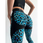 Leggings FITRUN Leggings Super Nuts Push-Up "Leo Blue"