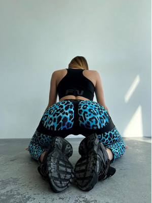 Леггинсы FITRUN Leggings Super Nuts Push-Up "Leo Blue"