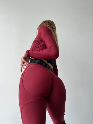 Леггинсы FITRUN Leggings Super Nuts Push-Up "Total Beet Red"