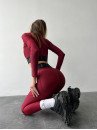 Leggings FITRUN Leggings Super Nuts Push-Up "Total Beet Red"