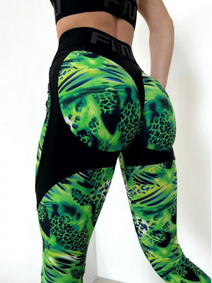 Леггинсы FITRUN Leggings Super Nuts Push-Up "Toxic"