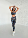 Leggings FITRUN Leggings V-Classic "Black Leaves"