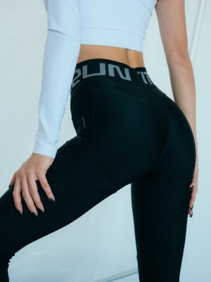 Leggings FITRUN Leggings NICE Push-Up "Total Black"