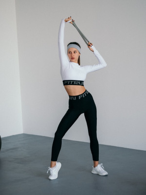 Leggings FITRUN Leggings NICE Push-Up "Total Black"