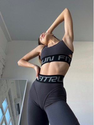 Leggings FITRUN Leggings Super Nuts Push-Up "Total Graphite Soft"