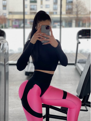 Леггинсы FITRUN Leggings Super Nuts Corsage Push-Up "Shine Barbie"