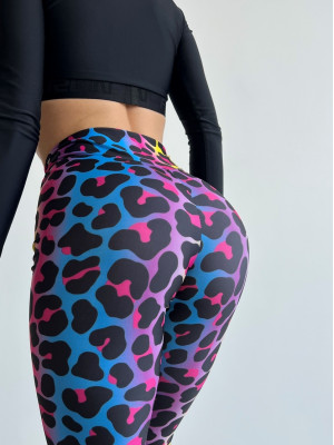 Леггинсы FITRUN Leggings V-Classic DIVIDE "Colourful Leo"