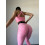 Leggings FITRUN Leggings Super Nuts Push-Up "Total Shine Flamingo"