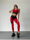 Leggings FITRUN Leggings Super Nuts Push-Up "Red Relief"