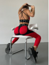 Leggings FITRUN Leggings Super Nuts Push-Up "Red Relief"