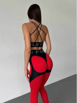 Леггинсы FITRUN Leggings Super Nuts Push-Up "Red Relief"