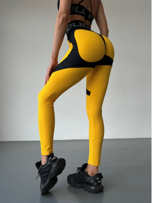 Leggings FITRUN Leggings Super Nuts Push-Up "Yellow Relief"