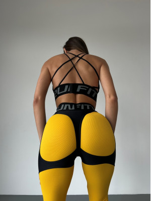 Leggings FITRUN Leggings Super Nuts Push-Up "Yellow Relief"