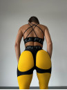 Leggings FITRUN Leggings Super Nuts Push-Up "Yellow Relief"