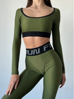 Leggings FITRUN Leggings Sculpt "Total Khaki"