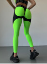 Leggings FITRUN Leggings Super Nuts Push-Up "Neon Green Relief"