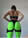 Leggings FITRUN Leggings Super Nuts Push-Up "Neon Green Relief"