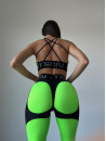 Leggings FITRUN Leggings Super Nuts Push-Up "Neon Green Relief"