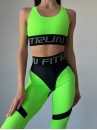 Leggings FITRUN Leggings Super Nuts Push-Up "Neon Green Relief"