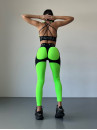 Leggings FITRUN Leggings Super Nuts Push-Up "Neon Green Relief"