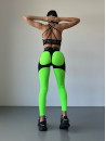 Leggings FITRUN Leggings Super Nuts Push-Up "Neon Green Relief"