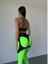 Leggings FITRUN Leggings Super Nuts Push-Up "Neon Green Relief"