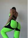 Leggings FITRUN Leggings Super Nuts Push-Up "Neon Green Relief"
