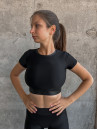 Shortened Rashguard FITRUN Mini Rash T-shirt "Black"