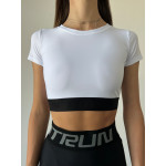 Shortened Rashguard FITRUN Mini Rash T-shirt "White"