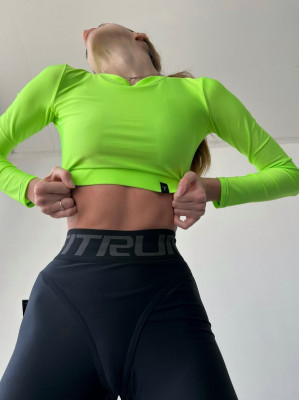 Укорочений рашгард FITRUN Rashguard Midi "Neon Green"