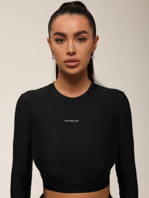 Топ з довгим рукавом FITRUN Long Sleeve Midi "Total Black"