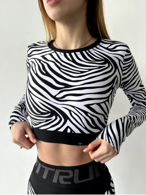 Shortened Rashguard FITRUN Rashguard Midi "Zebra"