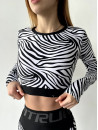Long Sleeve Top FITRUN Long Sleeve Midi "Zebra"