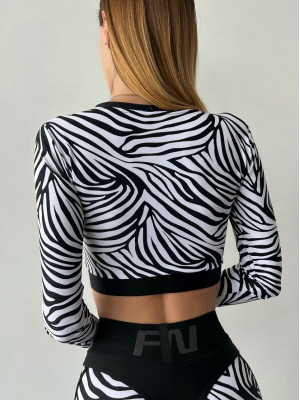 Shortened Rashguard FITRUN Rashguard Midi "Zebra"