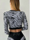 Long Sleeve Top FITRUN Long Sleeve Midi "Zebra"